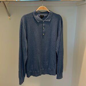 J.Crew sweater polo size large color blue in great condition